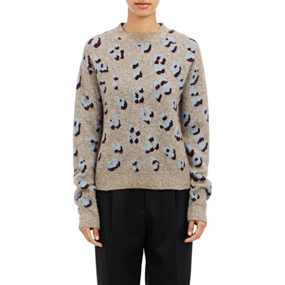 3.1 PHILLIP LIM Women's Animal Print Crew Neck Sweater